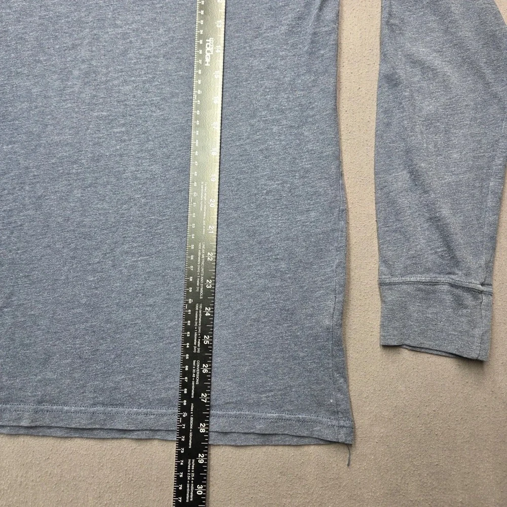 The North Face Long Sleeve T-Shirt Mens Medium Blue Heather Graphic Box Logo